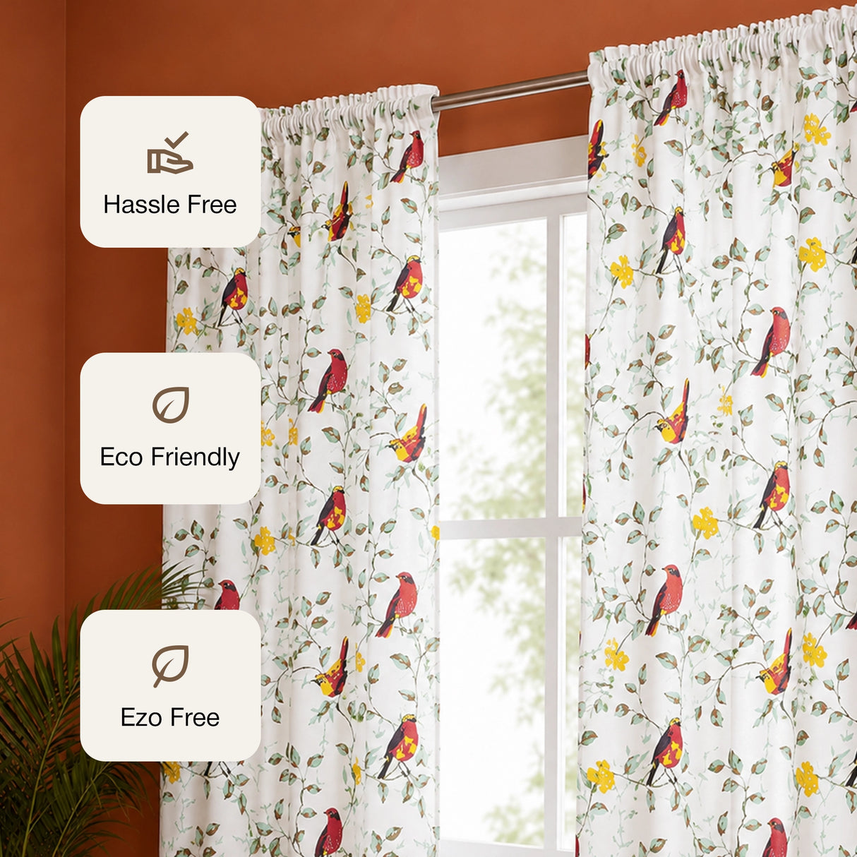 Multicolor Little Wings Rod Pocket Duck Curtain