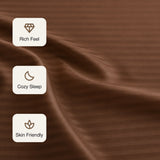 Breton Nap - Satin Stripes Bedsheet (Brown)