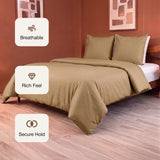 Breton Mellow - Satin Striped Duvet Cover (Taupe)