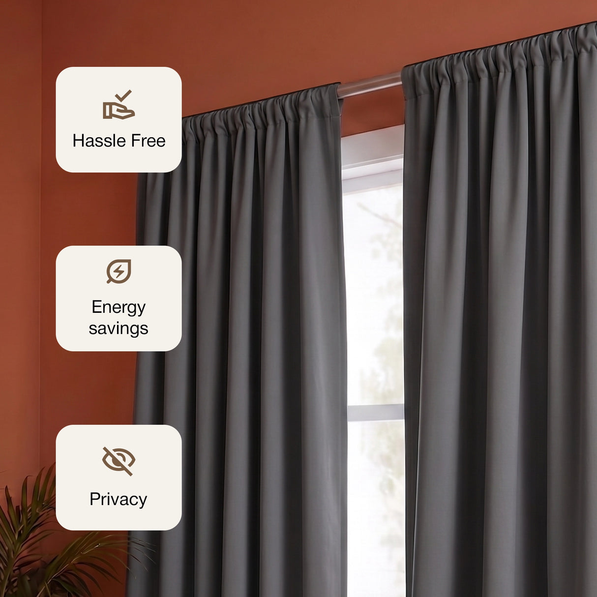 Fort Essential - Rod Pocket Blackout Curtain (Grey)