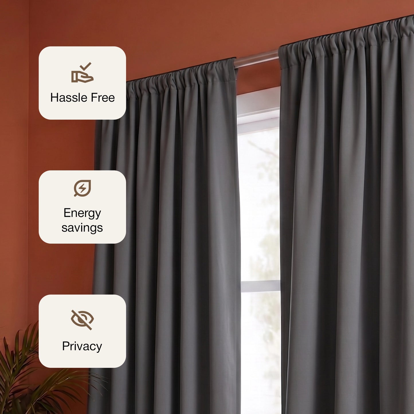 Fort Essential - Rod Pocket Blackout Curtain (Grey)