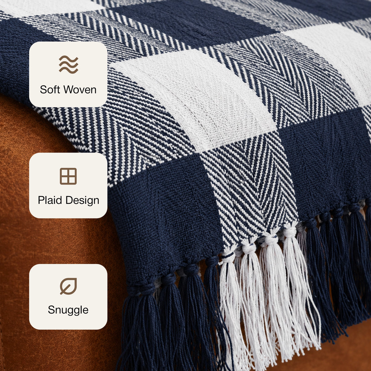 Breton Blue Harlequin - Plaid Woven Throw