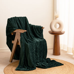 Fort Mellow - Wave Plush Blanket (Emerald Green)