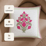 Ombre Berry - Hand Block Print Quilted Cushion Cover (Pink)