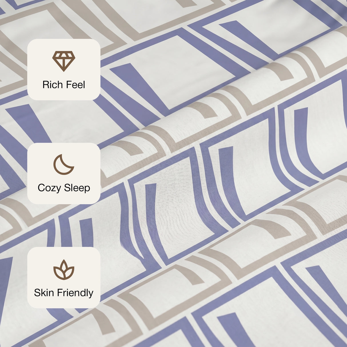 Imprimer Modern Maze - Printed Bedsheet (Multicolor)