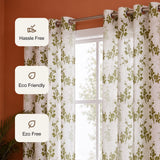 White Floral Botanic Hush Eyelet Printed duck Curtain