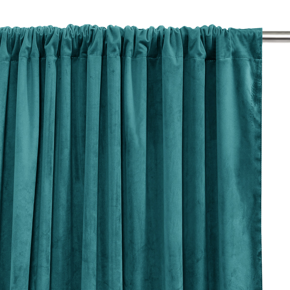 Fort Royal - Rod Pocket Velvet Curtain (Turquoise)