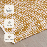 Tessitura Confetti - Diamond Cotton Rug (Mustard & White)