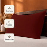 Fort Nightingale - Solid Pillow Cover (Maroon) (Bedsheet Excluded)