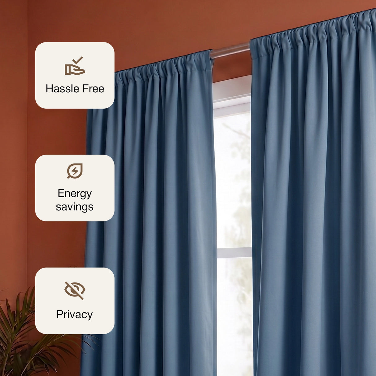 Fort Essential - Rod Pocket Blackout Curtain (Blue)