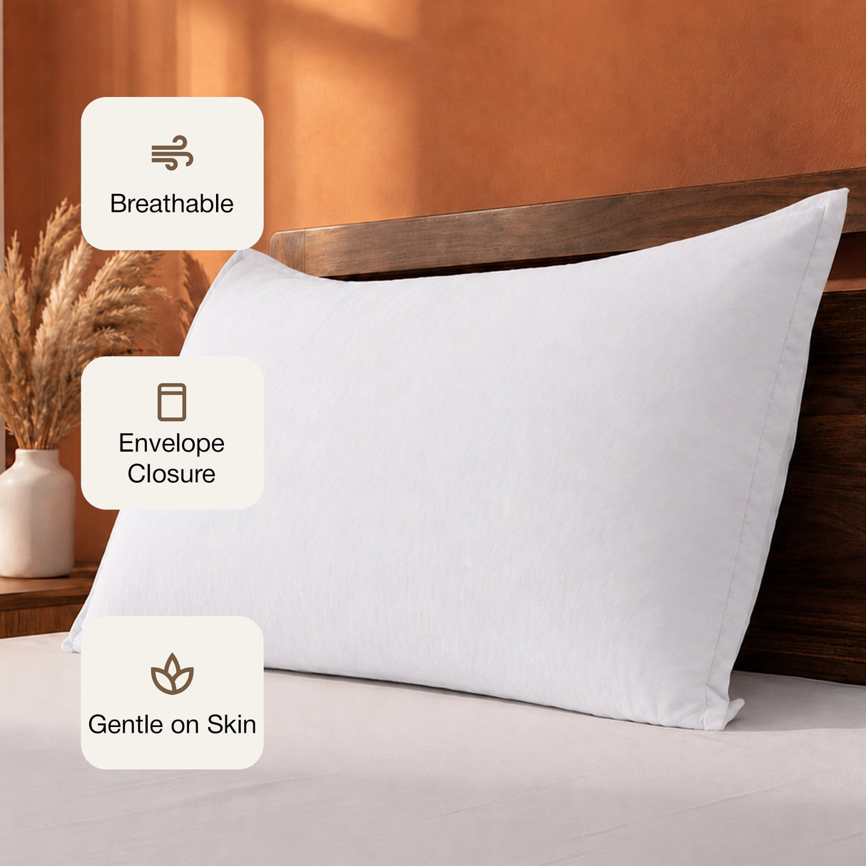 Fort Nightingale - Solid Pillow Cover (White) (Bedsheet Excluded)
