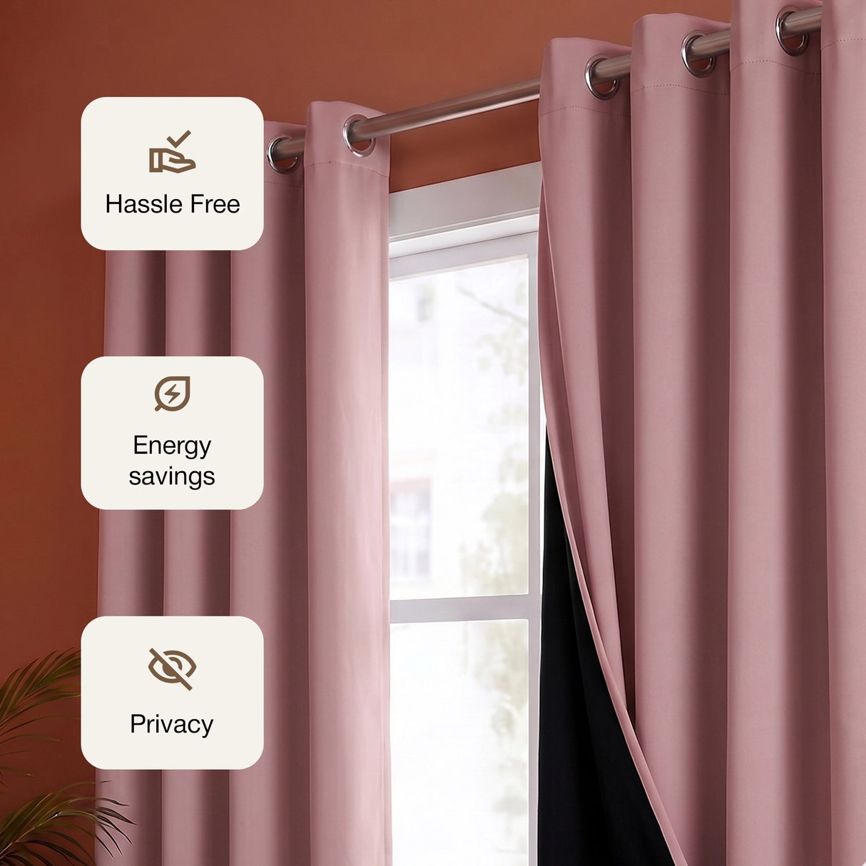 Fort Essential - Black Backing Blackout Curtain