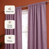 Fort Essential Embossed - Rod Pocket Black Backing Blackout Curtain (Lilac)