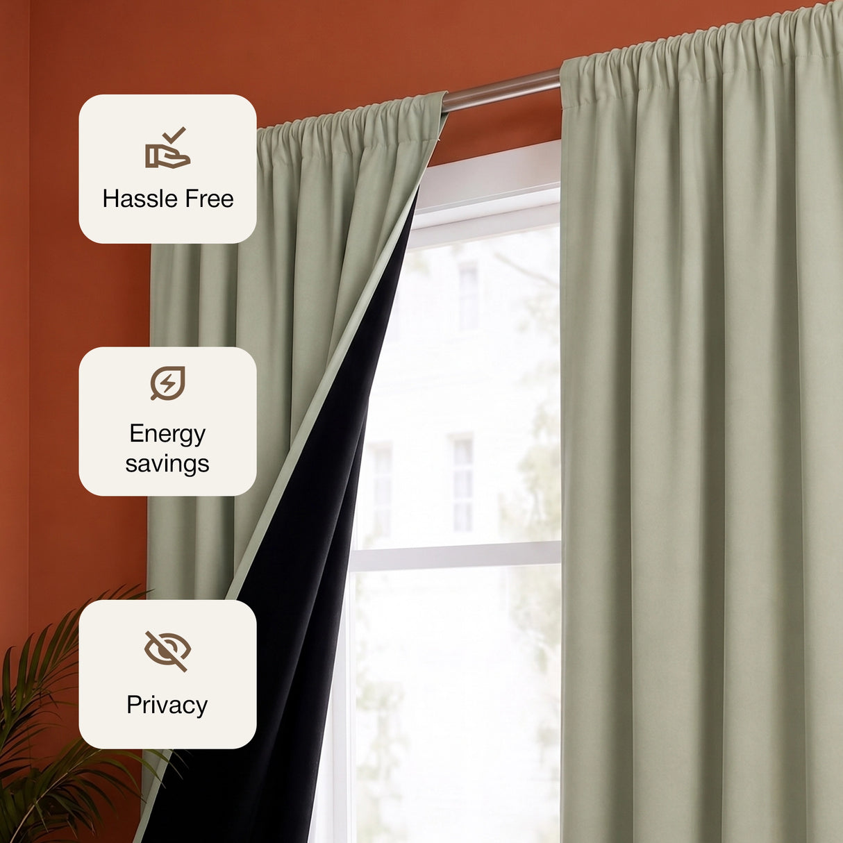 Fort Essential - Black Backing Blackout Curtain