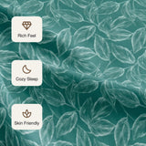 Imprimer Lilac - Leaf Printed Bedsheet (Aqua Blue)