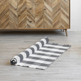 Breton Shadowplay - Plaid Rug (Grey & White)