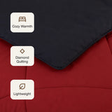 Fort - Reversible Duvet Comforter (Black & Maroon)