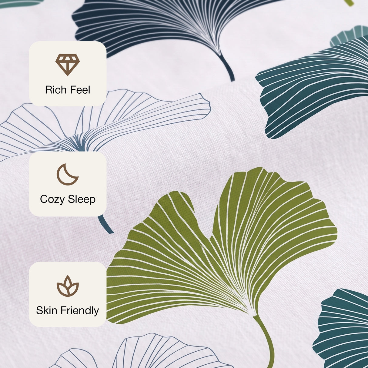 Imprimer Ginkyo - Floral Printed Bedsheet (Blue & Green)