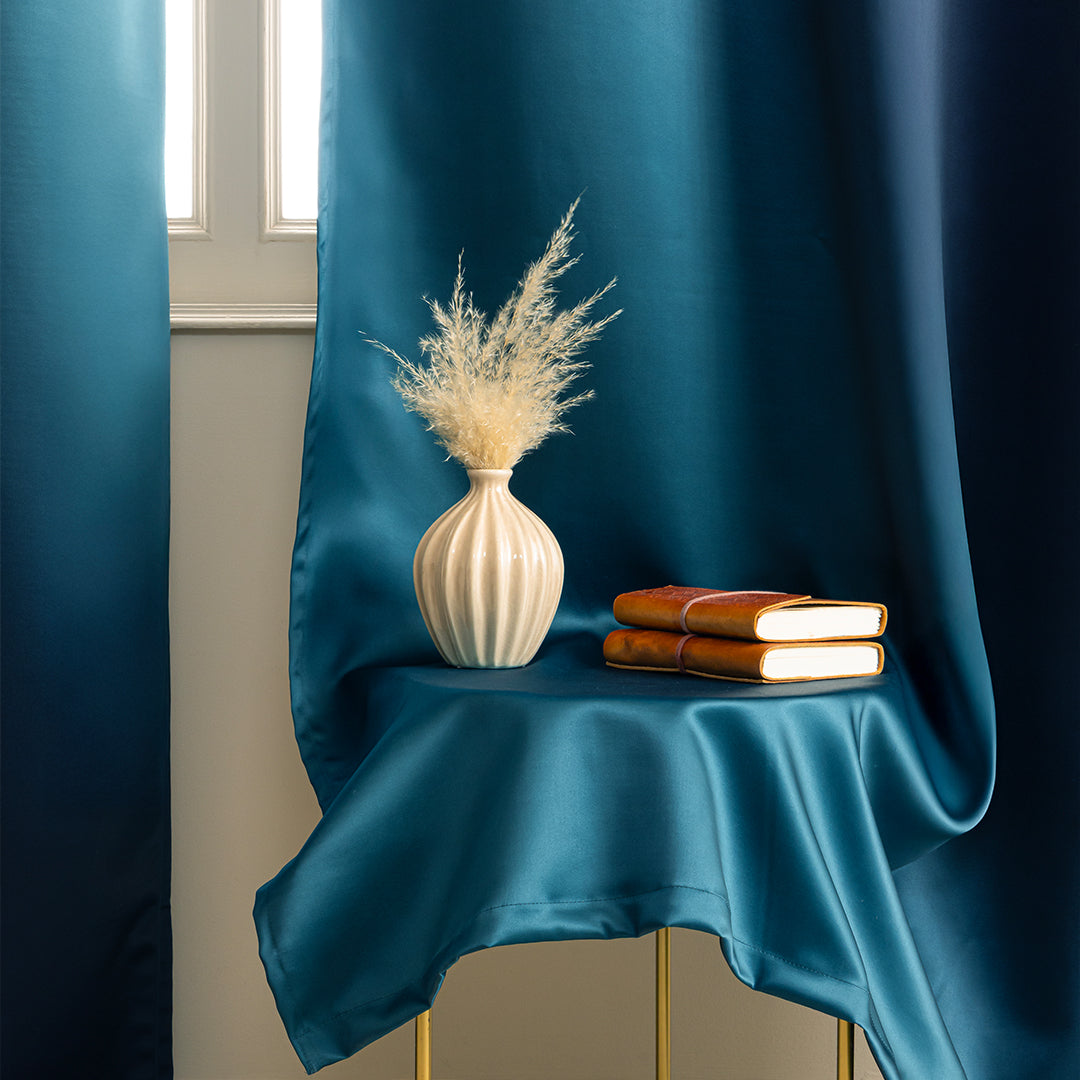 Blackout Ombre Curtain (Turquoise & Blue)