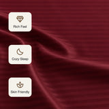 Breton Nap - Satin Stripes Bedsheet (Maroon)