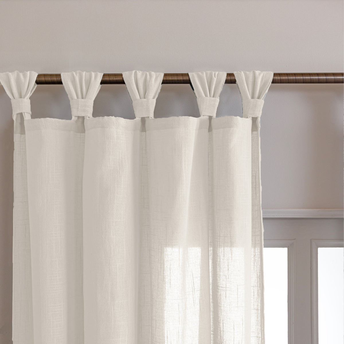 Fort Absolute - Twist Tab Top Sheer Curtain (White)