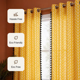 Imprimer Handpicked Aztec - Printed Semi Blackout Eyelet Curtain (Yellow)
