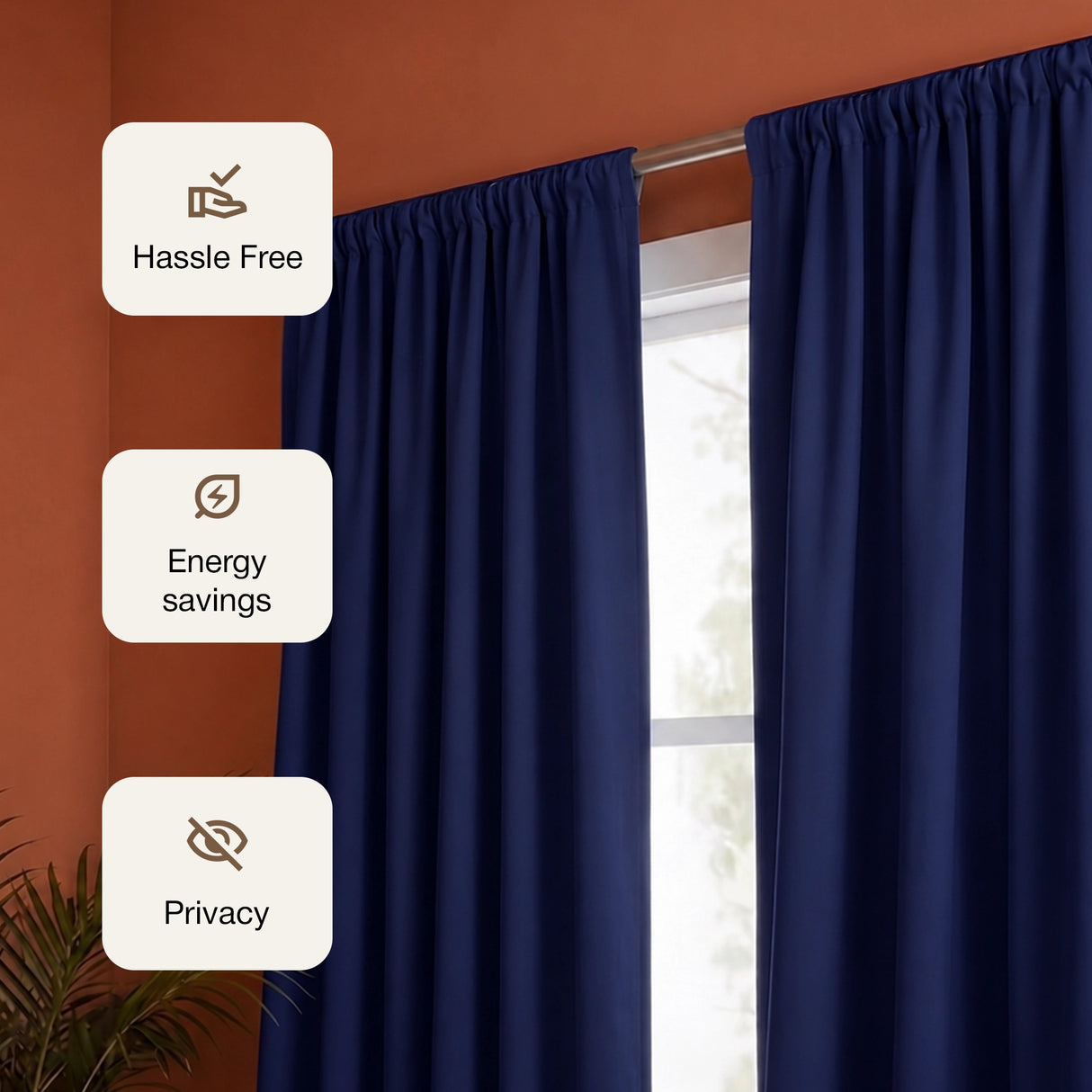 Fort Essential - Rod Pocket Blackout Curtain (Navy Blue)