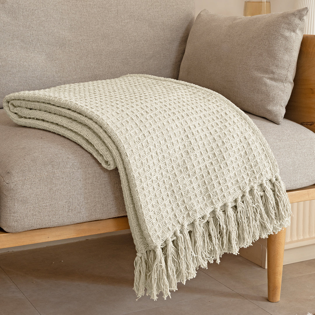 Ivory - Waffle Throw