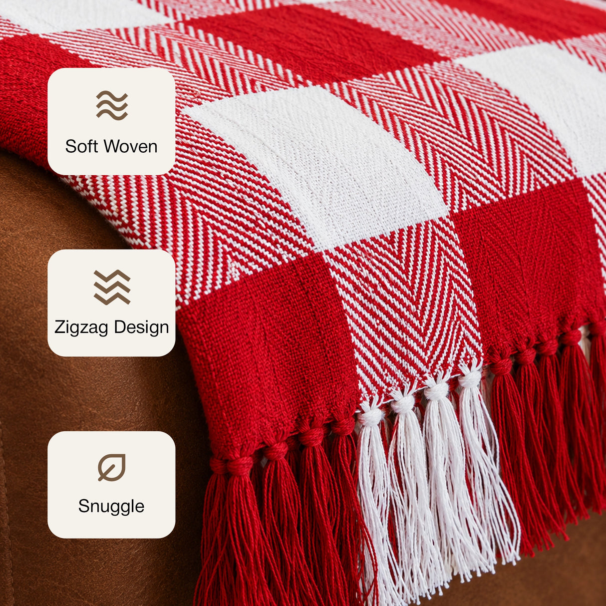 Breton Red Harlequin - Plaid Woven Throw