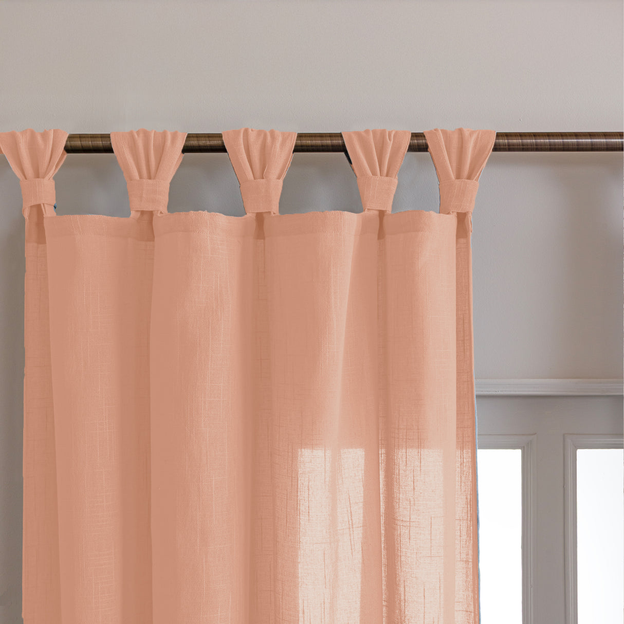 Fort Absolute - Twist Tab Top Sheer Curtain (Peach)