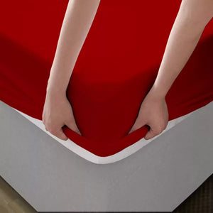Fort - Terry Solid Mattress Protector (Maroon)