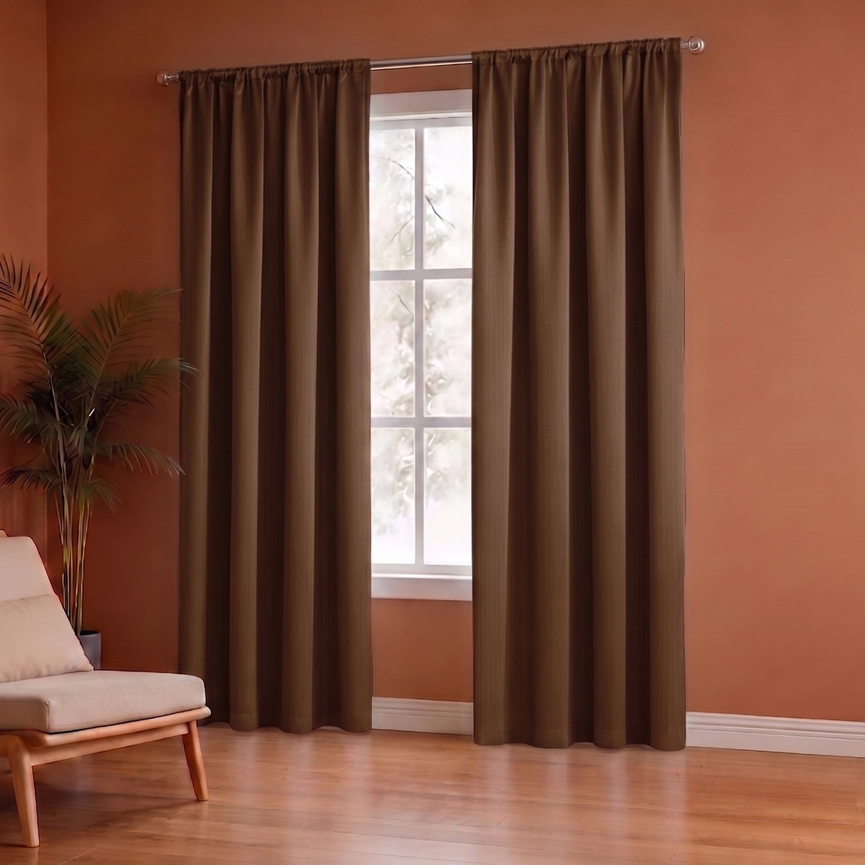 Fort Essential - Rod Pocket Blackout Curtain (Dark Brown)