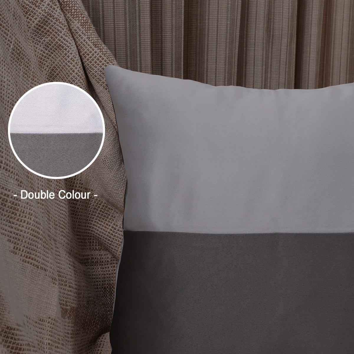 Double Color Pattern Cushion Cover (Grey & White)