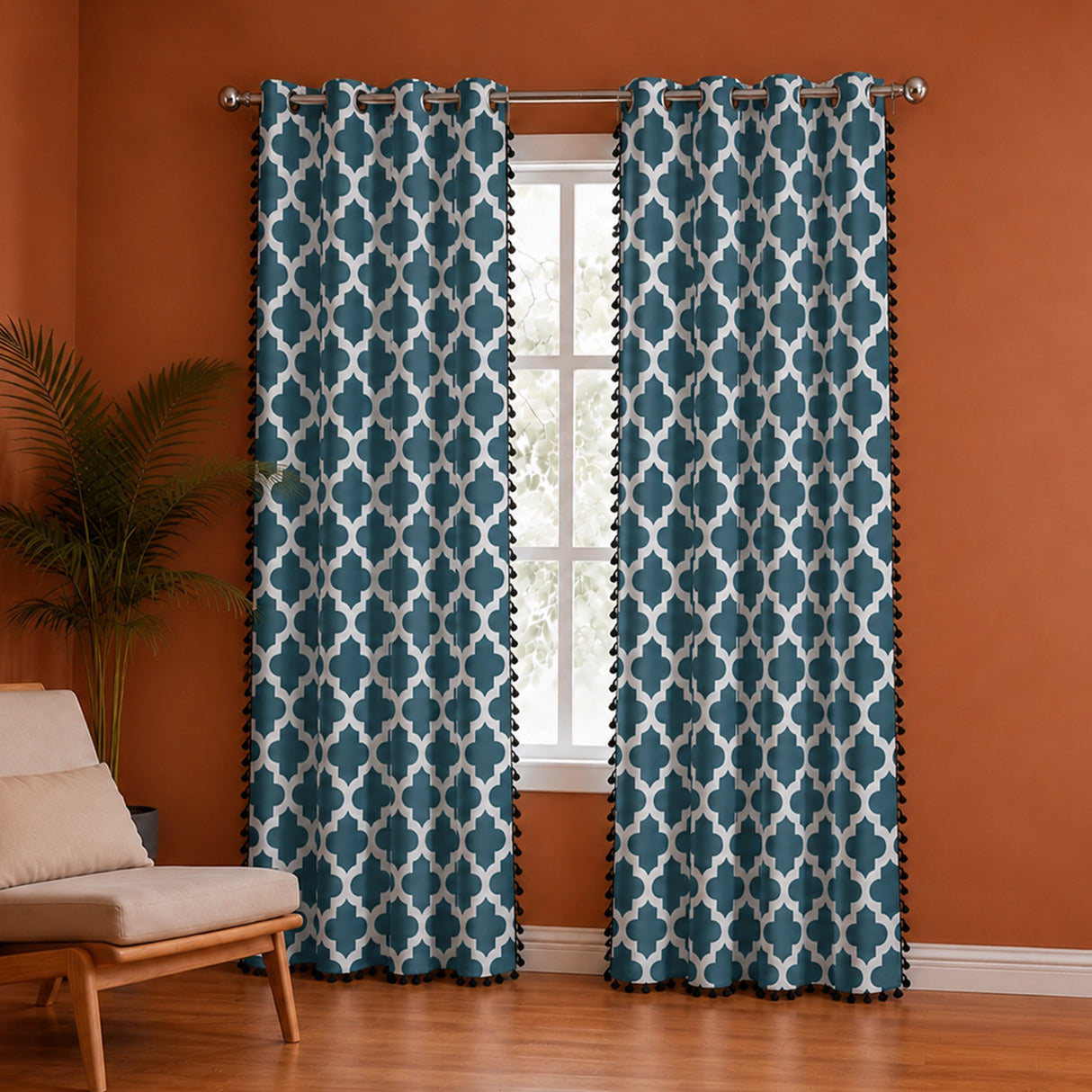 Imprimer Handpicked Soleil - Printed Semi Blackout Curtain (Blue)