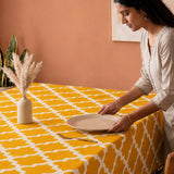 Imprimer Quatrefoil - Printed Dining Table Cover (Yellow)