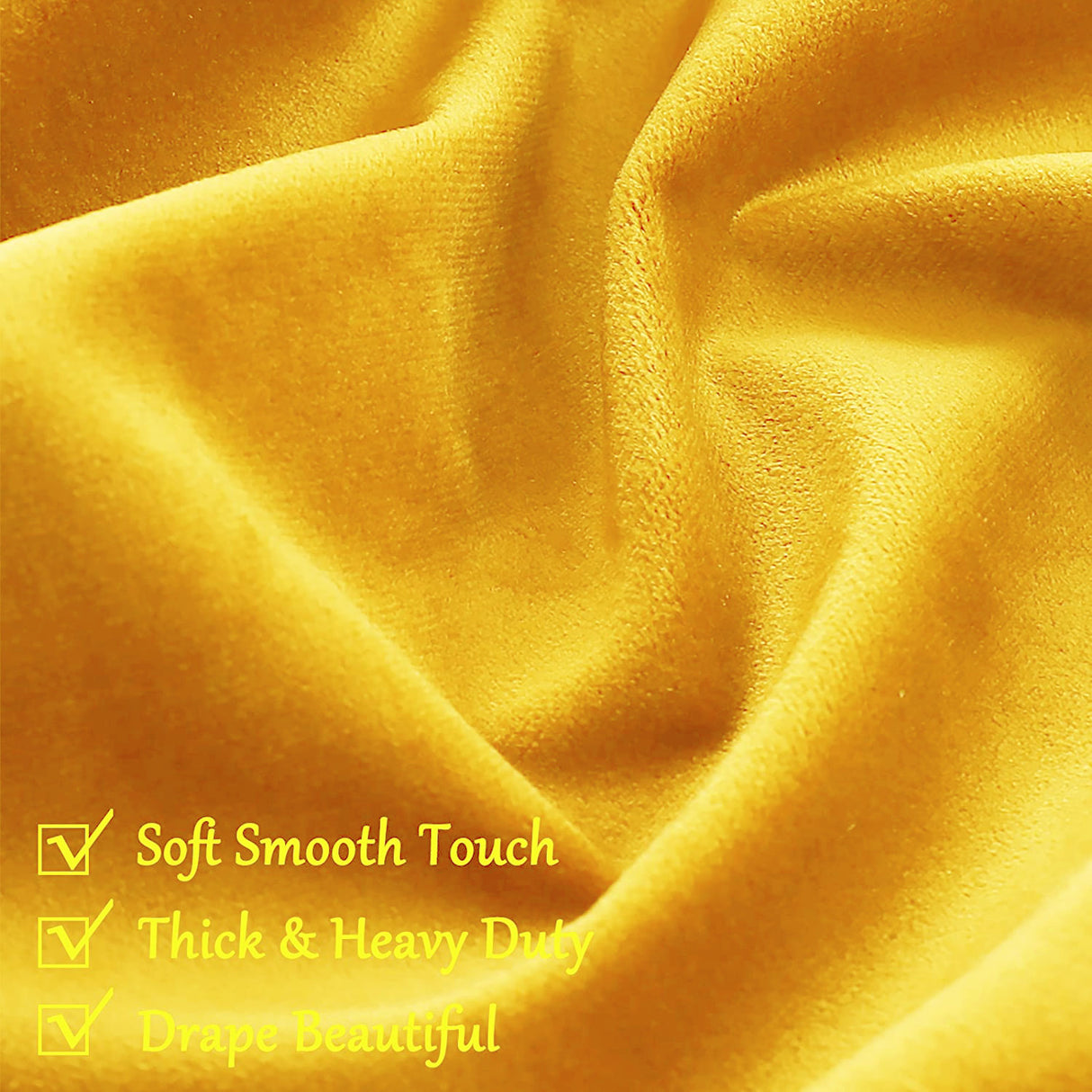 Fort Royal - Rod Pocket Velvet Curtain (Yellow)