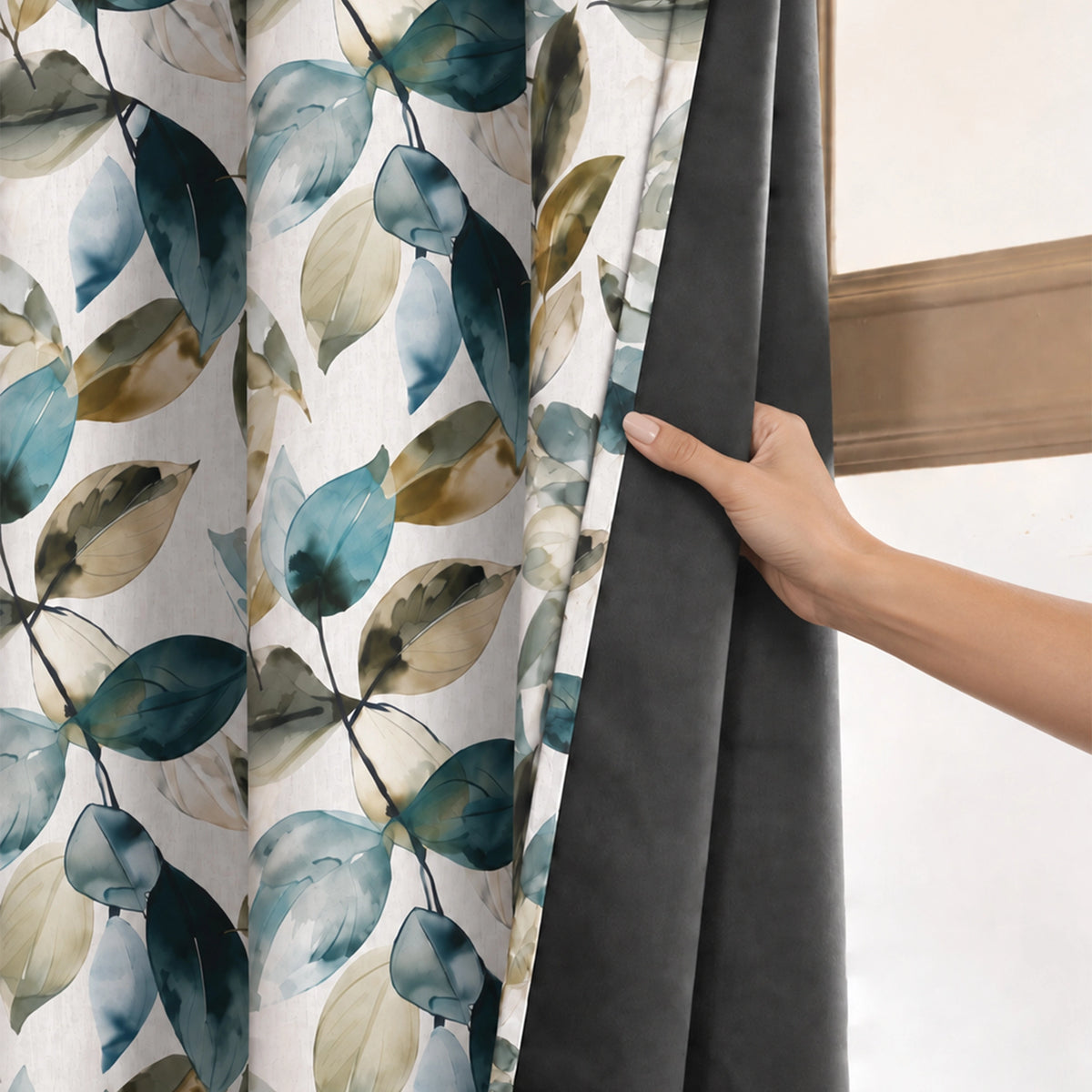 Imprimer Abstract - Digital Printed Blackout Curtain (Leaf Heaven)