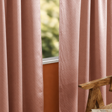 Peach Embossed Blackout Curtain (Brick Lace - Eyelet)