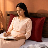 Fort Nightingale - Solid Pillow Cover (Maroon) (Bedsheet Excluded)