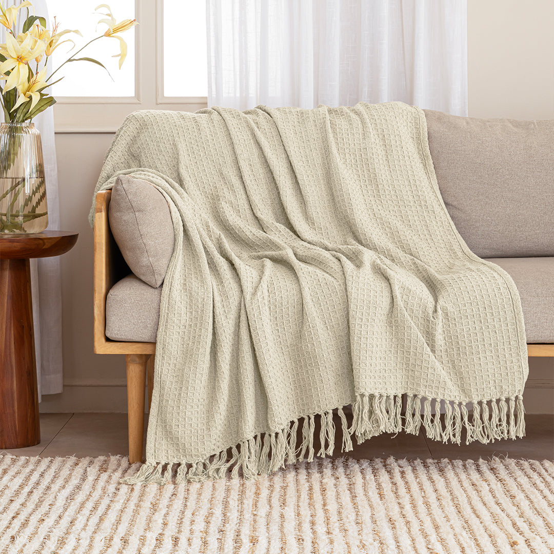 Ivory - Waffle Throw