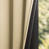 Beige Embossed Blackout Curtain (Brick Lace - Rod Pocket)