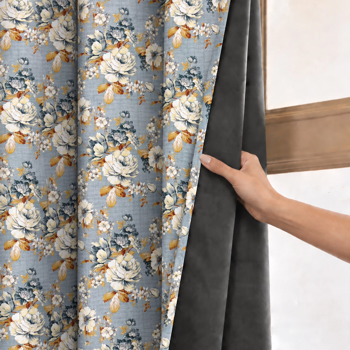 Imprimer Abstract - Digital Printed Blackout Curtain (Delicate Bloom)