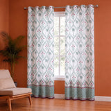 Island Trellis Eyelet Handblock Printed duck Curtain