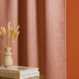 Peach Embossed Blackout Curtain (Brick Lace - Rod Pocket)