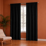 Fort Royal - Rod Pocket Velvet Curtain (Black)