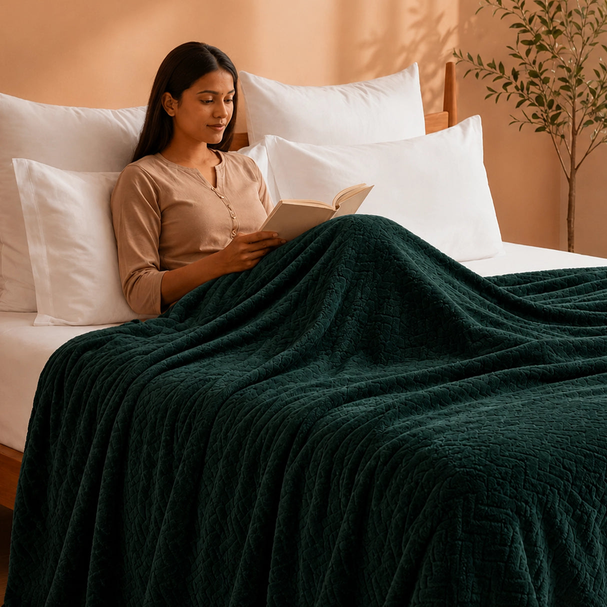 Fort Mellow - Wave Plush Blanket (Emerald Green)