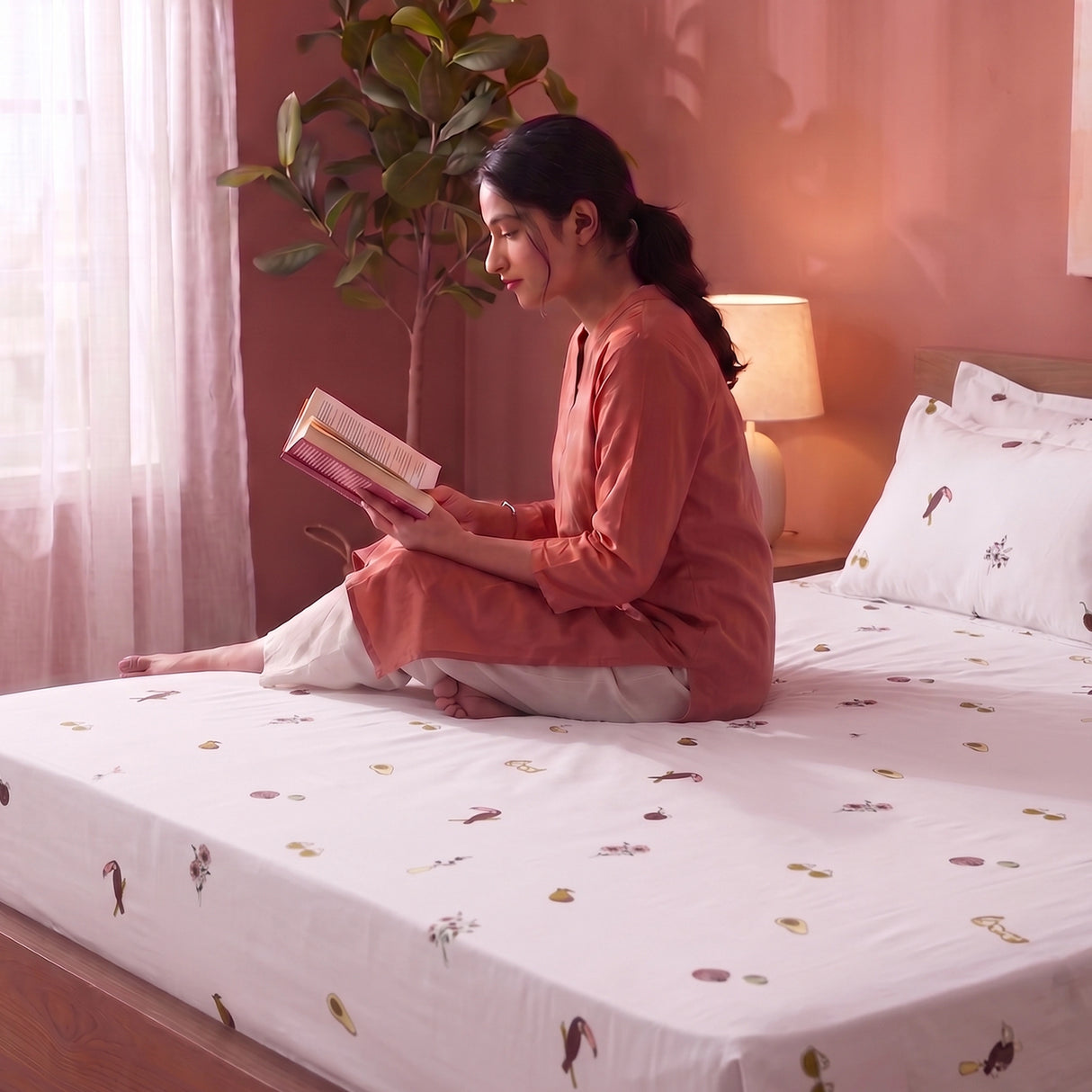 Imprimer Medley - Cartoon Printed Fitted Bedsheet (Multicolor)