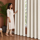Ash Embossed Blackout Curtain (Elara - Eyelets)