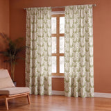 White Floral Botanic Hush Rod Pocket Printed duck Curtain