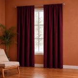 Fort Royal - Rod Pocket Velvet Curtain (Maroon)